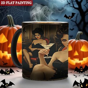 Tasse magique quotidienne en céramique noire givrée 11oz sensible à la chaleur - Product Image 6
