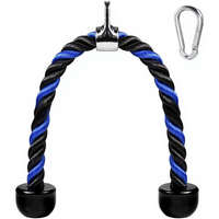Accessoire double tête en corde de chanvre et nylon pour pulldown biceps, abdominaux et triceps, usage commercial
