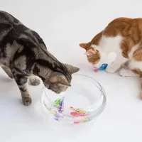 Nouveau lot de 4 jouets pour chat : robot interactif LED nageur, jouets électroniques en forme de poisson, style mignon, poisson électrique lumineux et réaliste