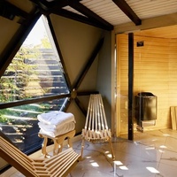 Tente d'hôtel moderne de luxe double cadre en aluminium dôme en verre nid d'abeille en bois 6m de diamètre quatre saisons étanche extérieur Glamping