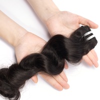 Mechones de Cabello Humano Virgen Indio Natural con Ondas Sueltas, Cabello Sin Procesar de un Solo Donante