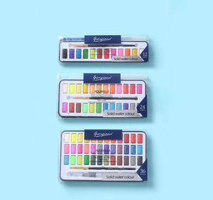 Bview Art 12 couleurs 24 couleurs 36 couleurs ensemble de peinture <span class=keywords><strong>aquarelle</strong></span> solide débutants fournitures d'art de l'école primaire - Product Image 4