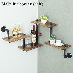 <strong>Industrial</strong> <strong>Pipe</strong> <strong>Shelving</strong> Wood Planks Floating Shelves Wall Mounted Retro Rustic <strong>Industrial</strong> Shelf for Bar Kitchen Living Room - Product Image 6