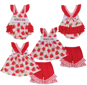 Conjunto de Dos Piezas de Shorts para Niñas con Estampado Casual de Color Sólido y Borde Festoneado para Primavera Verano - Product Image 4