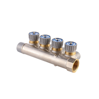 Collecteur de distribution d'eau en laiton moderne de haute qualité OEM, PEX 3/4 pouce, 2-8 voies, pour systèmes de chauffage de cuisine et salle de bain