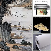 Parchemin chinois mural fait main avec pompons élégants 80x40cm – Peinture chinoise classique vintage sur toile, impressions HD, prêt à accrocher