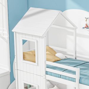 Per la camera dei bambini camera da letto mobili di fabbrica all'ingrosso 6-in-1 moderno castello di legno casa sull'albero modulare bambino bambino letto per bambini - Product Image 2