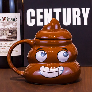 Poop <span class=keywords><strong>Mug</strong></span> quirky poop gốm với nắp và muỗng sáng tạo cá nhân cốc trong kho - Product Image 3