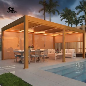 <span class=keywords><strong>Pergola</strong></span> <span class=keywords><strong>bioclimatique</strong></span> automatique à toit à lames imperméable 6m X 4m - Product Image 4