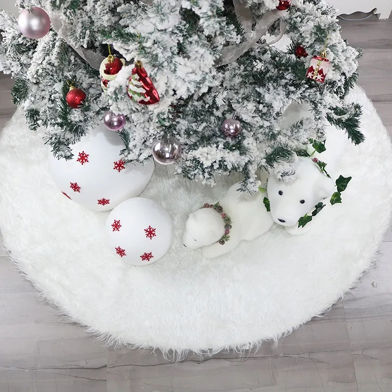 Longstar - Saias de Natal para árvore de Natal, novo tecido branco não tecido, 122 cm, 78 cm, decoração redonda para festas em casa, novidade