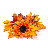 Guirlande en verre rustique avec feuilles d'érable artificielles, baies et pommes de pin, pour décoration d'automne, de Thanksgiving et de récolte, réutilisable pour la maison