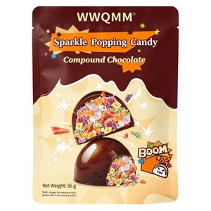 Collation comestible en <span class=keywords><strong>chocolat</strong></span> noir fourré au pop rock, <span class=keywords><strong>avec</strong></span> enveloppe personnalisée, saveur croustillante et onctueuse, format de poche, pour les moments de loisirs - Product Image 1