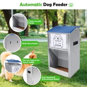 Dispensador de Alimentos JH-Mech 25LBS Grande Capacidade em Metal Resistente à Chuva Transparente Visível para Alimentador Automático de Cães - Product Image 2