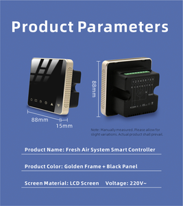 ثيرموستات ذكي بشاشة LCD تعمل باللمس لقياس ثاني أكسيد الكربون وPM2.5 مع تطبيق واي فاي تويا لنظام تهوية الهواء النقي - Product Image 6