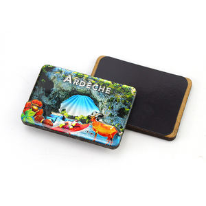 Nouveau produit France City Souvenir Mdf aimant de réfrigérateur découpé aimant époxy en <span class=keywords><strong>bois</strong></span> double couche - Product Image 1
