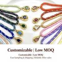 Collier en paracorde plaqué or 18 carats avec breloque zircon, tendance estivale, pour la fabrication de bijoux DIY, accessoires de mode