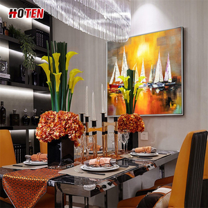 Moderno astratto paesaggio marino dipinto su tela olio disegnato <span class=keywords><strong>a</strong></span> mano da artigiani con paesaggio marino con barca <span class=keywords><strong>a</strong></span> <span class=keywords><strong>vela</strong></span> - Product Image 5