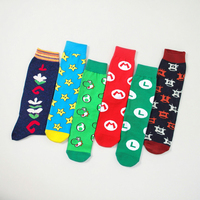 Chaussettes mi-longues en coton pour hommes et femmes, motif d'étoiles colorées Mario Marie, robe douce à la cheville, collection automne