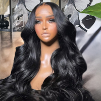 Cheveux naturels vietnamiens transparents HD pour perruques, sans colle, ondulés, Remy, longs, noirs, pour femmes, vente en gros