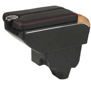 L'UE France Voiture Double couches Glisser USB design Noir pu en <span class=keywords><strong>cuir</strong></span> de voiture accoudoir console boîte pour <span class=keywords><strong>Peugeot</strong></span> 208/<span class=keywords><strong>2008</strong></span> 2019-2023 - Product Image 4