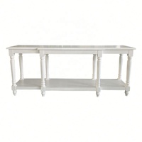 W5830 Vintage Lucius Luxe Campagne Française Meubles de Couloir Table Console en Bois de Chêne Massif