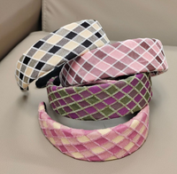 Koreanisches Kariertes Stoff-Stirnband für Valentinstag & Abschlussfeier Modisches Handgefertigtes Damen-Accessoire