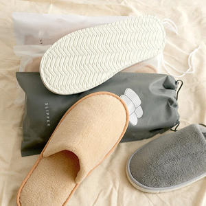 MOQ 100 Paia Ciabatte Monouso di Lusso in Pile Corallo per Spa, Amenities da Viaggio per <span class=keywords><strong>Hotel</strong></span> e Spa - Product Image 2