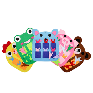 Tableau de poche de présence d'animaux mignons pour les tout-petits pour la maison maternelle enfants planche occupée Montessori <span class=keywords><strong>feutre</strong></span> planche occupée - Product Image 4