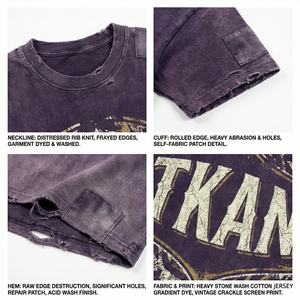 Nouveau style T-shirt décontracté vintage dégradé à prix bas pour homme, en coton épais 100% surdimensionné, vente en gros TKAN919D - Product Image 2