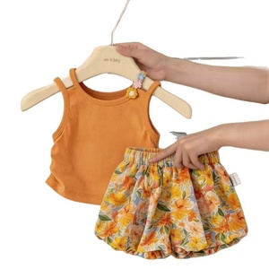 Completo Estivo per Bambine, Abbigliamento Casual Elegante per Bambine, Vestito Estivo Alla Moda in Cotone Senza Maniche - Product Image 5