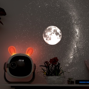 Nuevas llegadas conejo proyector de alta definición luz estación <span class=keywords><strong>espacial</strong></span> mar mundo estrella <span class=keywords><strong>Luna</strong></span> enfoque proyección con reloj electrónico - Product Image 5
