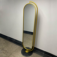 Miroir sur pied de luxe rotatif ovale en métal avec rangement pour chambre et couloir – Vente en gros