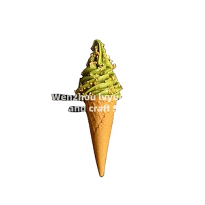 Fausses cornets de crème glacée molle, modèle de dessert réaliste en spirale, accessoire alimentaire pour photographie, décoration de café, pistaches concassées - Product Image 1