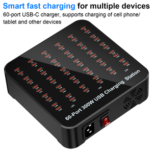 Cargador USB <span class=keywords><strong>C</strong></span> de 300W y 60 Puertos, Estación de Carga Tipo <span class=keywords><strong>C</strong></span> Multidispositivo con Carga Inteligente para Teléfonos, Tabletas y Más - Product Image 3
