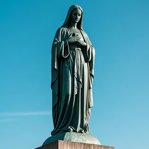 Gran Virgen María patio religioso Fátima estatua de latón Iglesia decoración Corazón Inmaculado tamaño real María estatua de bronce escultura - Product Image 4