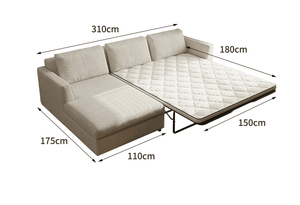 <span class=keywords><strong>Sofá</strong></span> <span class=keywords><strong>Cama</strong></span> en Forma de L Plegable de Tela Nórdica, Multifuncional con Almacenamiento para Dormitorio Moderno, para Hoteles y Apartamentos - Product Image 6