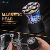 Rasoir rotatif sans fil SR10-1005-3 pour hommes chauves, charge rapide Type-C, étanche IPX6, rasoir électrique pour crâne avec écran LED, pour la maison et les professionnels de la coiffure