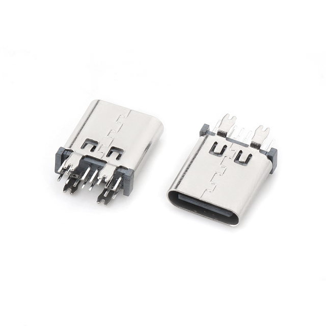 SZGOZIE Silvery USB Type-C 14-Pin 10.5H Female Vertical Dip PCB Connector with Fast Transmission