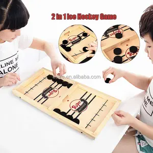 卸売教育モンテッソーリ子供のおもちゃ高速スリングパックゲーム木製ボードテーブルホッケーゲーム