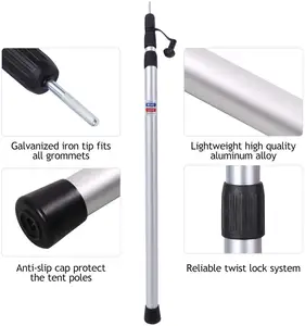 2.3m Adjustable Aluminum Telescopic Tent Pole Outdoor Camping Awning Pole