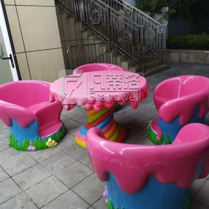 Candyland decoración de fibra de vidrio helado silla cono estatua de sillas y Mesa para el parque temático de la decoración - Product Image 5