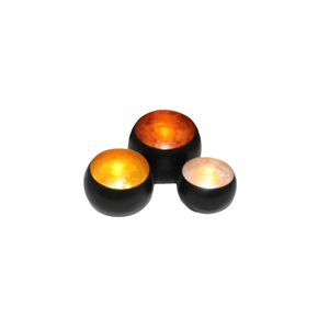 Decorative Votive Candle Holder <b>Iron</b> Material Round Shape Eco-Friendly Durable Black Coated Finish for Home Decor - Product Image 1