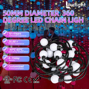 Luz de Cordão de Pixel RGB Programável de 50mm 24V UCS1903 com Brilho Difuso 3D, Cortina de <span class=keywords><strong>LED</strong></span> para Cenário de Festas e Palcos - Product Image 1