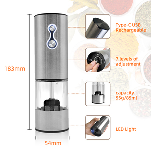 Matte Coloured Commercial 2-speed Control Stainless Steel Green Black White Ceramic Core Rechargeable Mills - Product Image 2