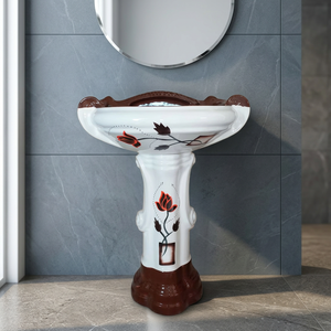 Big Sterling 26x21 Inch Ceramic Rectangular Wash Basin with Full Pedestal Bathroom Sanitary Ware - Product Image 4