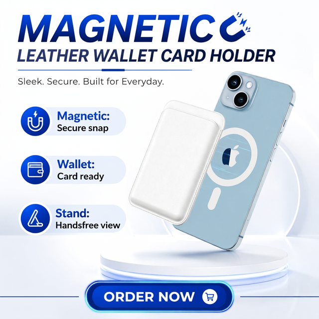 Magnetic PU Leather Card Holder Wallet for Phone Multi-Color Custom Pattern Shockproof Grip Stand Phone Accessories