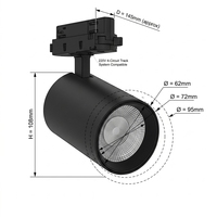 Spot LED COB sur rail 220V, 4 circuits, cylindrique, orientable, pour plafond, idéal pour vitrine de magasin et galerie