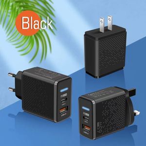 Cargador de Teléfono con Múltiples Puertos USB y PD Tipo-C con Iluminación LED, Cabezal de Carga de Viaje para EE. UU./UE/Reino Unido para Uso Global - Product Image 6