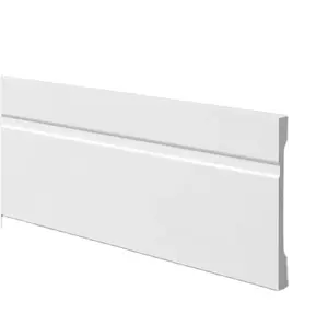 Rodapé para moldagem de madeira laminado de poliestireno com parede interna impermeável de 10/12 cm