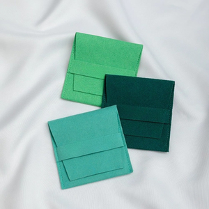 Pochette personnalisée pour bijoux en turquoise, sacs à bijoux en microfibre avec rabat, boîte à bijoux avec insert de présentation, modèle JGS 8*8cm & 8*8+7.3 cm - Product Image 6